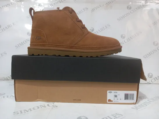 BOXED PAIR OF UGG NEUMEL SHOES IN CHESTNUT UK SIZE 9