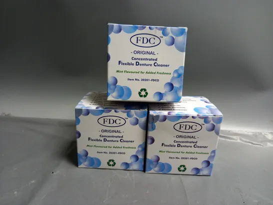 3 BOXED FDC ORIGINAL CONCENTRATED FLEXIBLE DENTURE CLEANER 