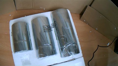 SET OF LANDSCAPED WIRE LIGHT GLASS LAMPS 