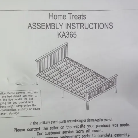 BOXED HOME TREATS WOODEN BED FRAME 