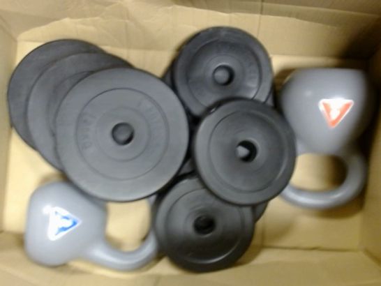 LOT OF APPROXIMATELY 20KG OF ASSORTED WEIGHTS