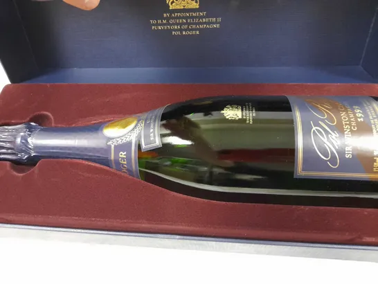 BOXED POL ROGER SIR WINSTON CHURCHILL CHAMPAGNE VINTAGE 1999 75CL BY APPOINTMENT TO H.M. QUEEN ELIZABETH II PURVEYORS OF CHAMPAGNE POL ROGER