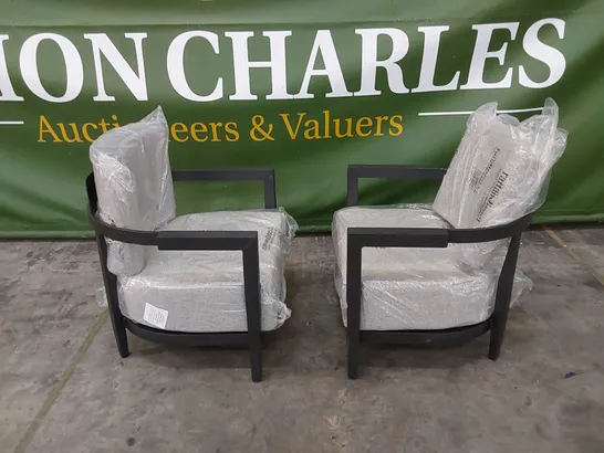 SET OF 2 DESIGNER METAL GARDEN CHAIRS WITH CUSHION