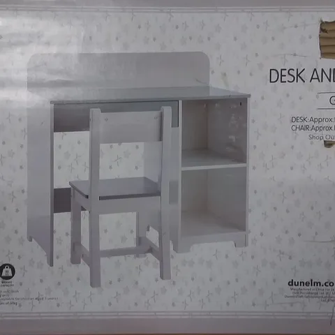 BOXED KIDS DESK AND CHAIR SET IN GREY 