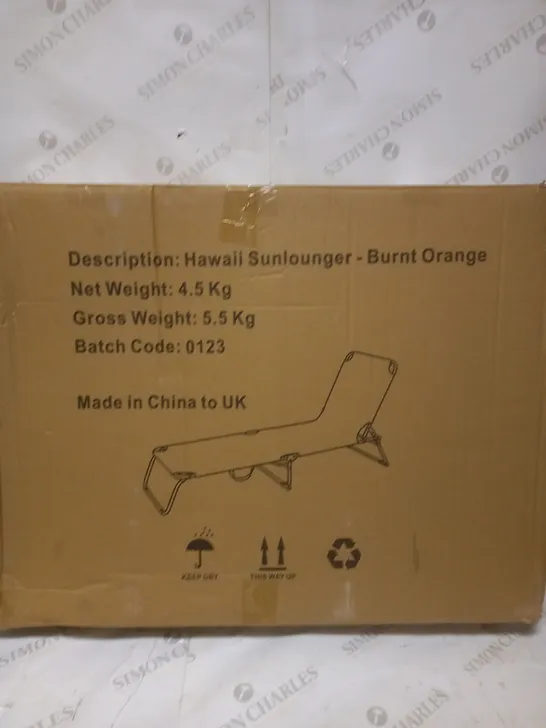 HAWAII SUNLOUNGER BURNT ORANGE RRP £37.99