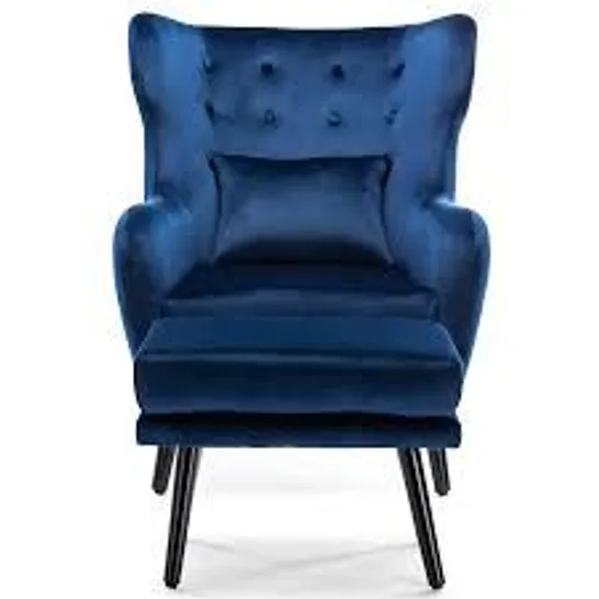 BOXED WINSLOW NAVY VELVET ACCENT CHAIR (1 BOX)