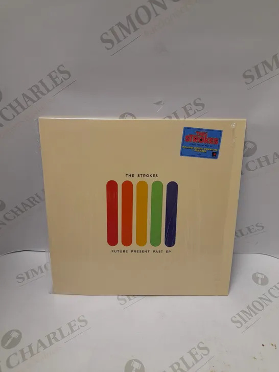 BOX OF APPROXIMATELY 10 ASSORTED VINYL DISKS TO INCLUDE THE STROKES, JAPAN, SUPER HUMAN ETC