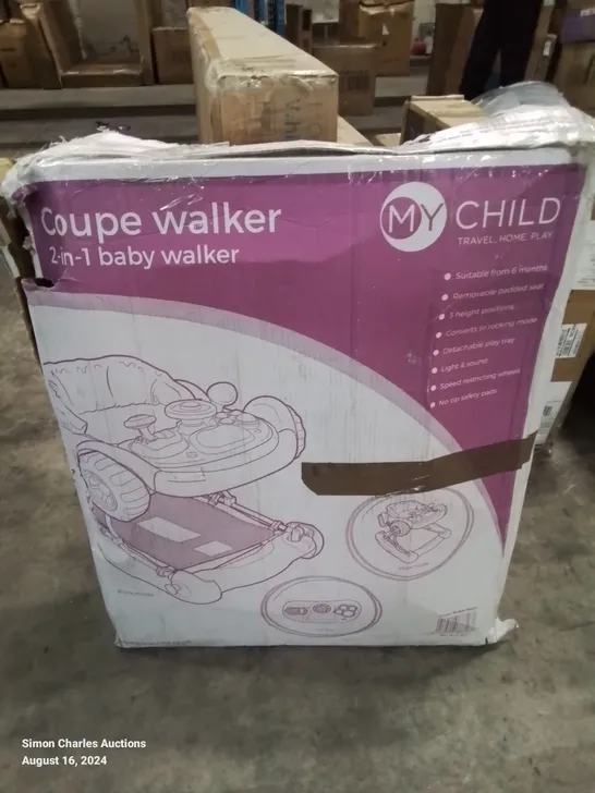 BOXED MYCHILD COUPE WALKER 2-IN-1 BABY WALKER