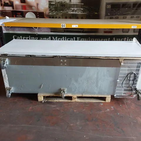 LARGE COMMERCIAL STAINLESS STEEL FOOD PREP COUNTER 