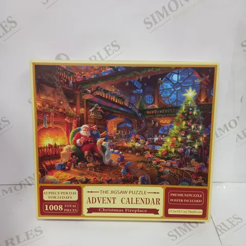 SET OF 2 THE JIGSAW PUZZLE ADVENT CALENDAR CHRISTMAS FIREPLACE 1008 PIECE TOTAL 