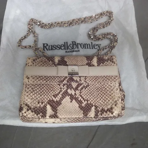 RUSSELL & BROMLEY SNAKE SKIN EFFECT HANDBAG