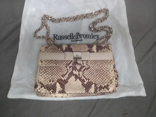 RUSSELL & BROMLEY SNAKE SKIN EFFECT HANDBAG