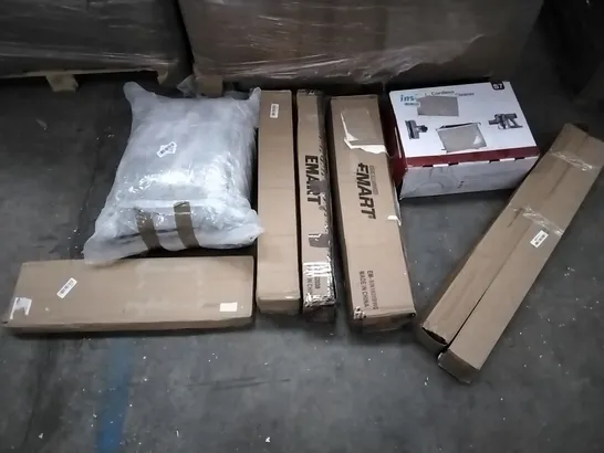 PALLET OF ASSORTED ITEMS INCLUDING INSE CORDLESS VACUUM CLEANER, EMART, NEEWER PRO PHOTOGRAPHY LIGHT, YONISEE OFFICE CHAIR, TINY BOY GREY WHITE AREA RUGS