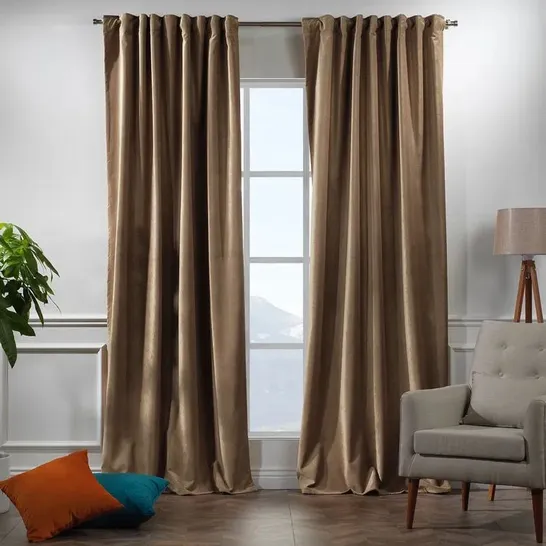 BOXED EXTRA LONG AND EXTRA WIDE MATTE VELVET CURTAIN PANEL