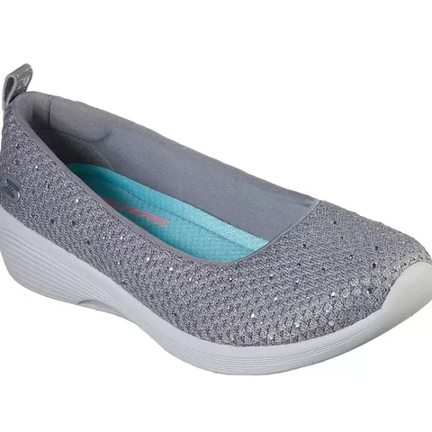 SKECHERS ARYA SWEET GLITZ SLIP ON SHOES SIZE 7 IN GREY 