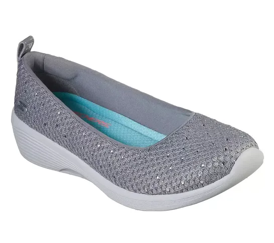 SKECHERS ARYA SWEET GLITZ SLIP ON SHOES SIZE 7 IN GREY 