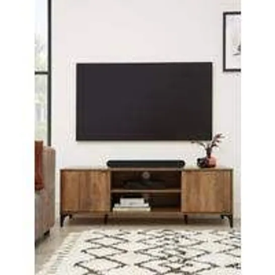 BOXED WAKEFIELD 2 DOOR TV UNIT - UP TO 55", DARK OAK (1 BOX) RRP £129