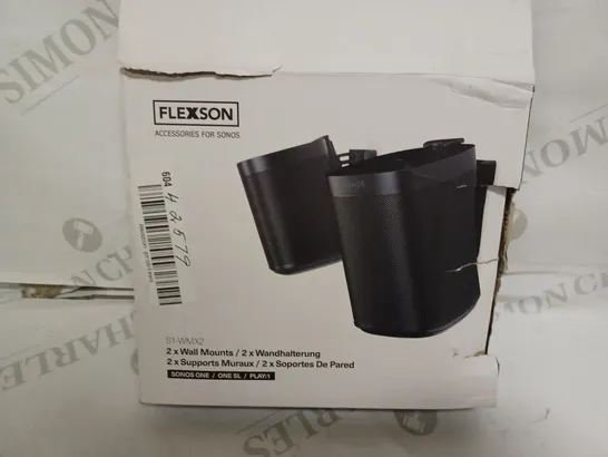 FLEXSON S1-WMX2 TWO WALL MOUNTS FOR SONOS ONE - BLACK