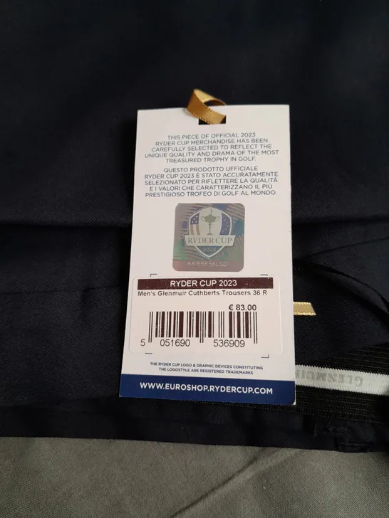 GLENMUIR RYDER CUP 2023 MEN'S CUTHBERTS TROUSERS IN NAVY SIZE 36R