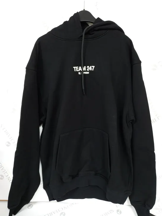 REPRESENT TEAM 247 OVERSIZED HOODIE X MARCHON - BLACK - MEDIUM