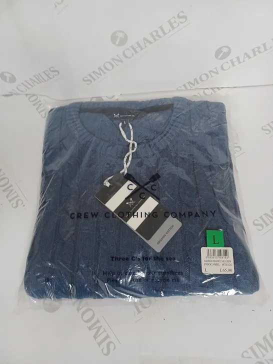 BAGGED CREW CLOTHING COMPANY CABLE CREW JUMPER SIZE L 