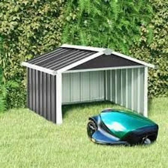 BOXED TUCKAHOE VIDAXL GALVANISED STEEL GARDEN ROBOT LAWNMOWER SHED 3 X 3.2FEET 