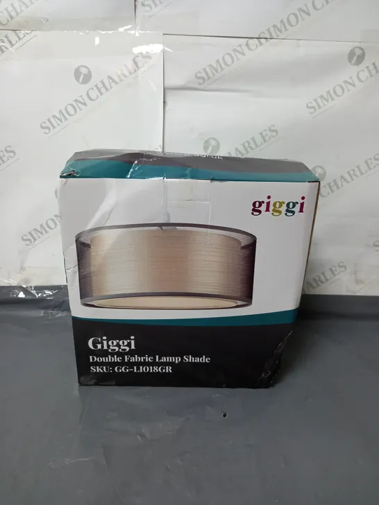 GIGGI DOUBLE FABRIC LAMP SHADE GREY