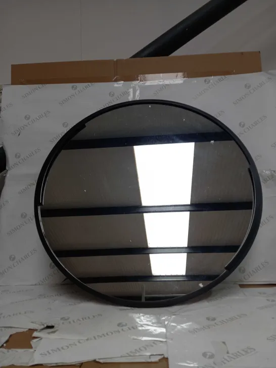 BOXED BLACK ROUND DECORATIVE MIRROR 