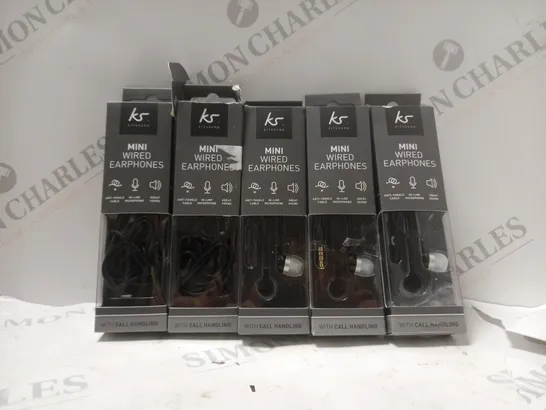 BOX OF APPROX 5 KITSOUND MINI WIRED EARPHONES 