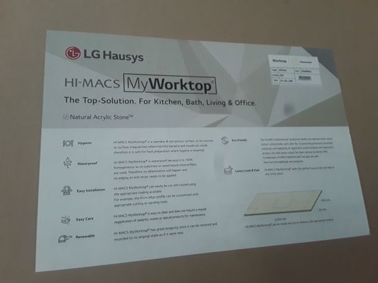 BOXED CHAMONILE LG HAUSYS HI-MACS WORKTOP 