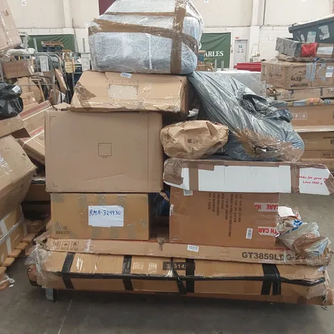 PALLET OF ASSORTED RAW HOUSEHOLD PRODUCTS AND FURNITURE PARTS 