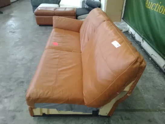 QUALITY DESIGNER RHF SOFA SECTION - BROWN LEATHER