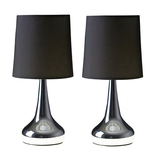 2 CHASSE 34CM TABLE LAMP CHROME FINISH