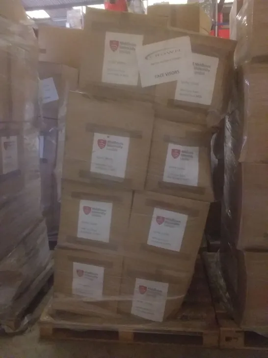 PALLET OF APPROXIMATELY 750 FACE MASK VISORS