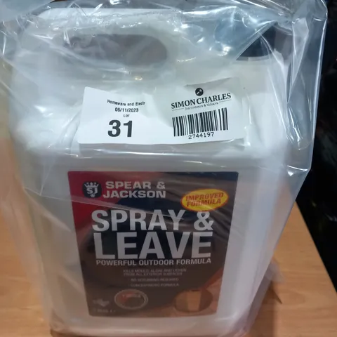 SPEAR AND JACKSON SPRAY AND LEAVE POWERFUL OUTDOOR FORMULA 5LT