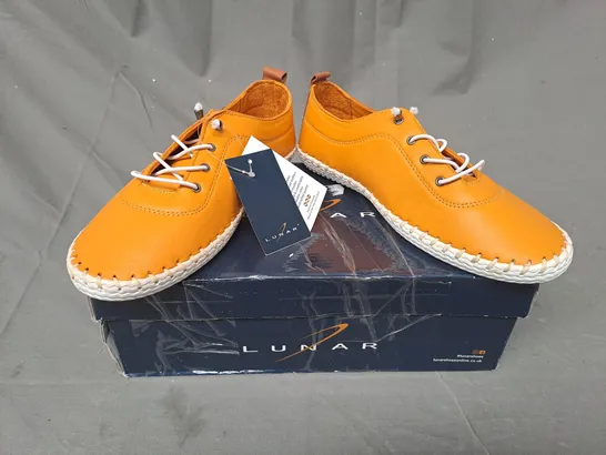 BOXED PAIR OF LUNAR SHOES IN MUSTARD UK SIZE 6