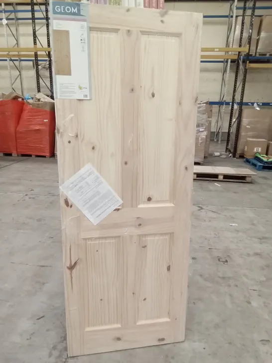 PACKAGED 762 X 1981MM GEOM 4 PANNEL KNOTTY PINE FIREDOOR INTERNAL DOOR 