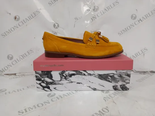 MODA IN PELLE MUSTARD SUEDE WIDE FIT BOW TRIM SMART LOAFER SIZE 40