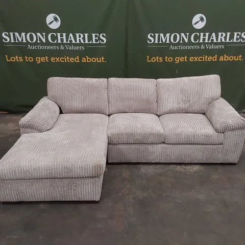 DESIGNER 3 SEATER CORDUROY CHAISE SOFA