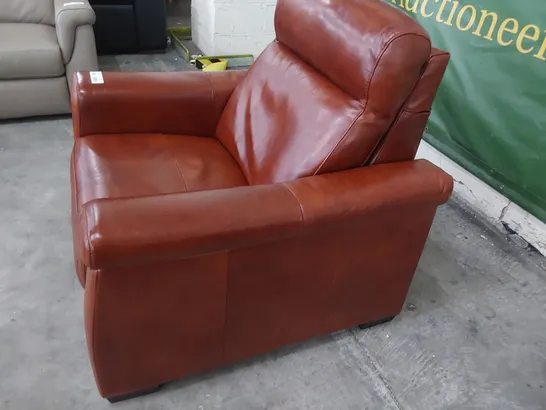 QUALITY ITALIAN DESIGNER ADRIANO POWER RECLINING EASY CHAIR TAN LEATHER 