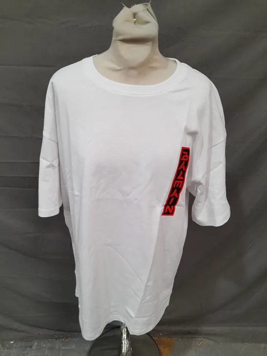 BALMAIN WHITE T-SHIRT - XL