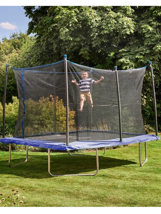 BOXED 12FT × 8FT BOUNCE PRO RECTANGULAR TRAMPOLINE & ENCLOSURE (2 BOXES)