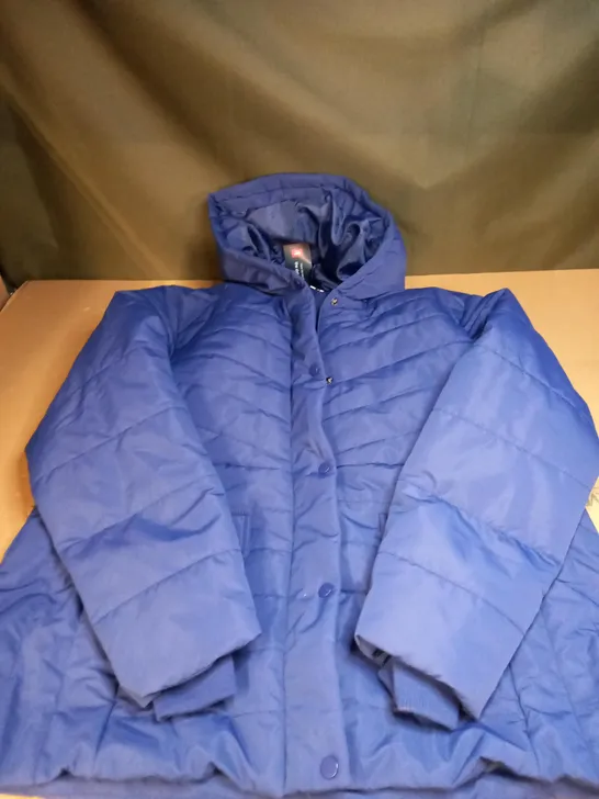 COTTON TRADERS SHORT PADDED COAT IN OXFORD BLUE SIZE 22