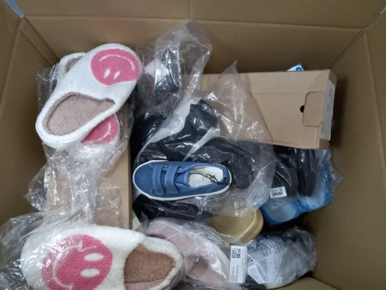 APPROXIMATELY 15 PAIRS OF ASSORTED UNBOXED SHOES TO INCLUDE - SLIPPERS - FOAM SANDALS - H&M KIDS SLIP ON ETC