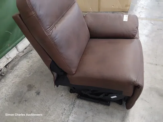 POWER RECLINING SECTION BROWN LEATHER 