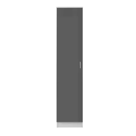BOXED EVA PLAIN 1 DOOR WARDROBE GREY/WHITE (1 BOX)