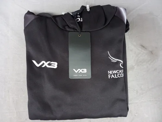 VENI VIDI VICI VX3 NEWCASTLE FALCONS TRAINING HOODIE IN BLACK SIZE XL