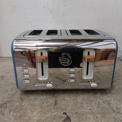 BOXED SWAN SPRUCE BLUE 4 SLICE TOASTER