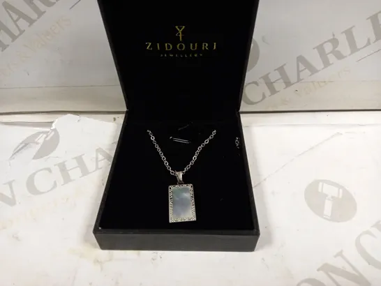 ZIDOURI JEWELLERY SILVER SQUARE EFFECT CHAIN LINK NECKLACE