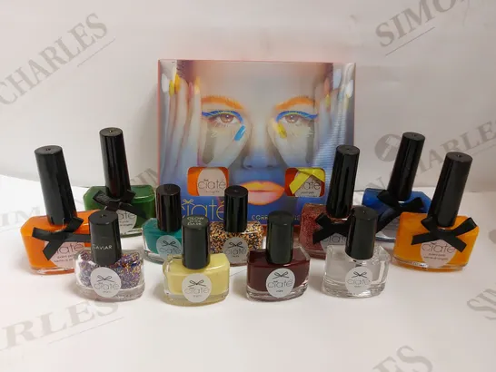 BOX OF APPROX 10 CIATE NAIL POLISHES IN ASSORTED COLOURS 